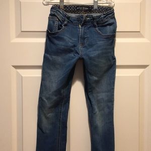 Boys skinny blue jeans.